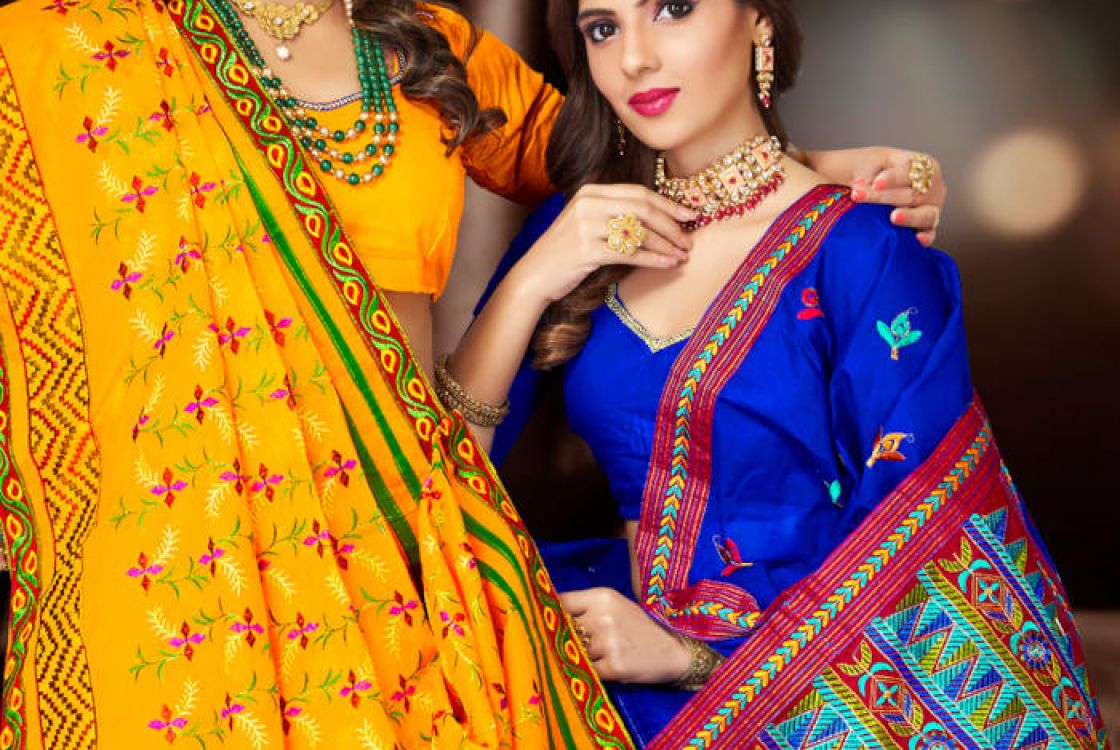 Embroidery Dyed Sarees