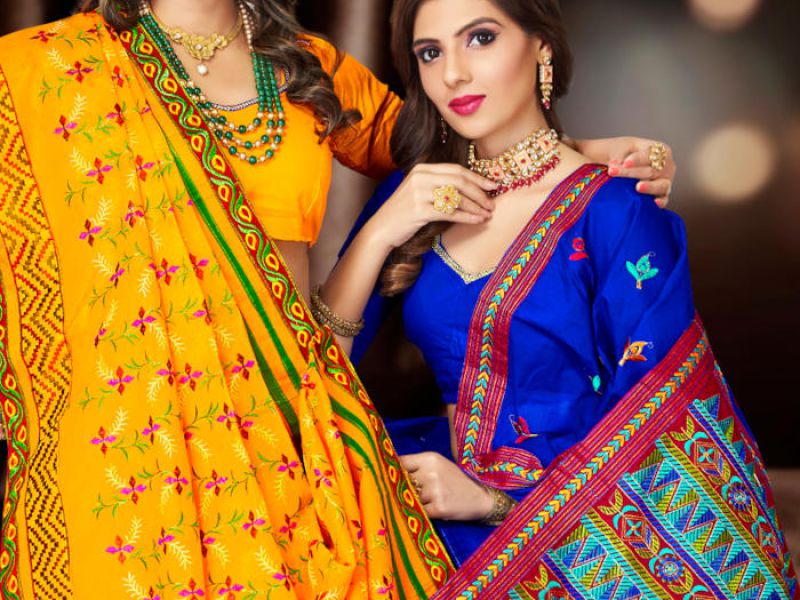 Embroidery Dyed Sarees